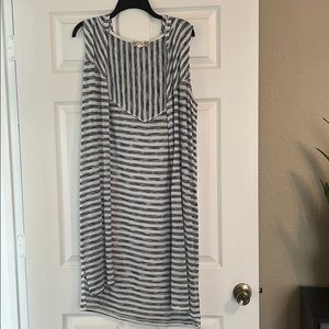 Striped long cardigan coverup